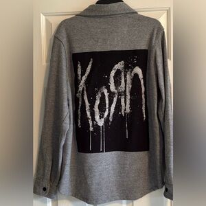 Upcycled KORN Graphic Tee On Berkley Jensen NWT Shacket Size M CUSTOM OOAK